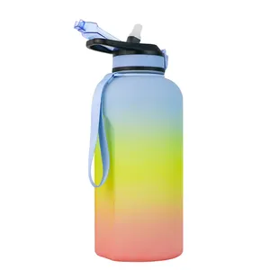 2024 nueva tendencia artículo caliente 64OZ botella de agua de galón de plástico con boca ancha fácil de limpiar botella de agua de 2,2 L sin BPA