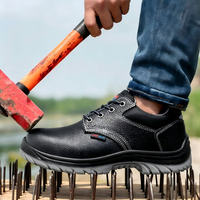 Bottes de travail en cuir de vachette respirant avec embout en acier élargi, semelle intermédiaire anti-perforation en acier inoxydable, sécurité pour hommes