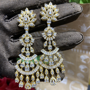 Orecchini Pendenti HIBRIDE con <span class=keywords><strong>Design</strong></span> Geometrico, Zirconia Cubica, Gioielli da Sposa per Donne, Accessori <span class=keywords><strong>Moda</strong></span> Dubai <span class=keywords><strong>E</strong></span>-640 - Product Image 4