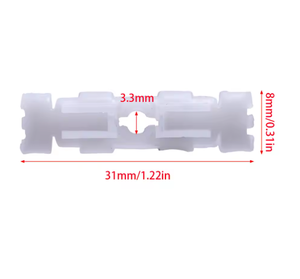 Clip de connexion de tige automobile en <span class=keywords><strong>plastique</strong></span> blanc, trou de 3,3 mm, largeur de 8 mm, longueur de 31 mm, fixation universelle pour tige de liaison de carrosserie de voiture - Product Image 1