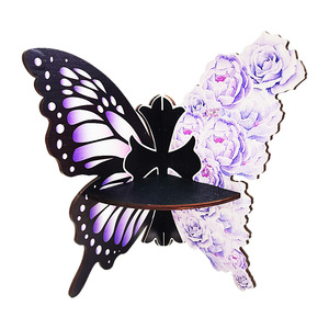 In stock: Wooden butterfly-shaped home <b>wall</b> <b>decoration</b>, wooden corner crystal shelf, aromatherapy candle holder. - Product Image 5