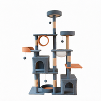 Arbre à chat de luxe multi-niveaux à 4 étages en jute, château pour chat avec design écologique, grand espace, montage facile