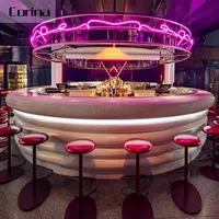 Modern Acrylic Resin LED Nightclub Counter