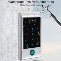 Serrure connectée TTlock étanche avec contrôle d'accès biométrique par empreinte digitale et reconnaissance faciale, carte d'identité et code, pour porte en aluminium, accès facile