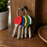 Étiquettes d'identification de clés en plastique colorées en gros d'usine, capuchons de clés assortis, couvercles de clés, OEM disponible pour la gestion de la classification des clés