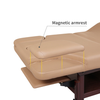 Table de massage thaïlandaise de luxe avec armoire de rangement en bois Cama De Massagem lit SPA marron réglable avec accoudoir magnétique