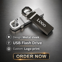 Clé USB 2.0 Métallique Haute Vitesse Étanche avec Porte-clés pour Ordinateur Portable/PC et Audio de Voiture - de 2 Go à 128 Go