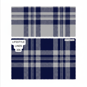 Tela de algodón puro a cuadros índigo teñida de hilo para confección de prendas de vestir, camisas, exportación internacional - Product Image 1