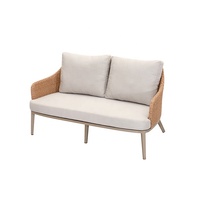 de 4 canapés en rotin brun moderne en osier pour patio en aluminium causeuse de conversation meubles de jardin extérieur