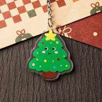 NASNAK Nouveauté Pendentif de sac à dos pour étudiant, motif de Noël (Élan, Bonhomme de neige, Dessin animé), Petit cadeau pour amis et camarades de classe, Porte-clés en plastique
