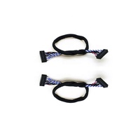 2*10P LVDS Cable Kabel Dupont Dual Konektor Kabel Layar Dual 8 Kabel Ekstensi
