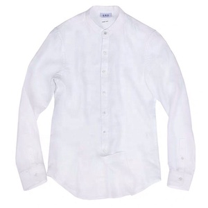 <span class=keywords><strong>Camicia</strong></span> da uomo con bracciale diverso personalizzato OEM MTM <span class=keywords><strong>su</strong></span> <span class=keywords><strong>misura</strong></span> camicie casual con colletto a fascia da uomo - Product Image 3