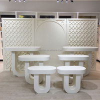 Support de gâteau en PVC pour fêtes, ensemble de table à dessert blanc, présentoir cylindrique, table de toile de fond de mariage, décoration de table