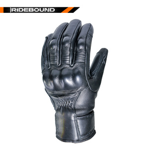 Da dê màu đen Găng tay da cổ điển xe máy đua xe Máy bánh cho nam giới phụ nữ đường phố cưỡi - Product Image 3