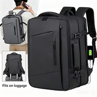 Sac à dos décontracté pour ordinateur portable, résistant à l'eau, en tissu filmé, léger, extensible, multifonctionnel, montable sur chariot