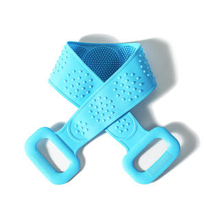 Brosse de bain en silicone naturel, longue bande double face pour le dos, sans douleur, pour hommes et femmes - Product Image 4