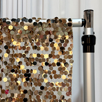 Panneaux de fond en sequins champagne Annielu pour scène, mariage, fête, événement festif, draperies de décoration