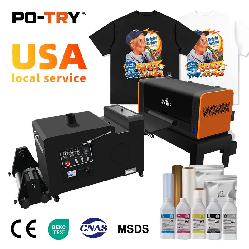 PO-TRY Hoge Nauwkeurigheid 60Cm Textiel Dtf Printer Automatische Warmte Overdracht Film Drukmachine