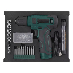 Cordless Drill 12V 30Nm Max Torque Variable Speed Reversible Battery <b>Powered</b> Home Repair <b>Tool</b> Set - Product Image 1