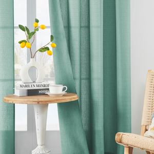 Factory Supply Modern Simple Style <strong>Thick</strong> Sheer <strong>Curtains</strong> for Living Room <strong>Voile</strong> Faux Linen Sheer Drapes - Product Image 4