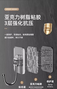 Non-Marking Multifunctional Adhesive <b>Hook</b> No Punching Required Strong Adhesive Transparent <b>Plastic</b> Wall Hanger for Bathroom - Product Image 5