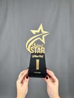 Trophée en bois personnalisé, logo gravé au laser, plaque de récompense sportive pour champion