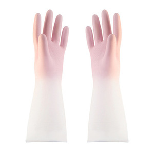 Guantes de limpieza domésticos, guantes de cocina extra grandes y duraderos para lavar ropa y platos, guantes protectores impermeables de látex - Product Image 2