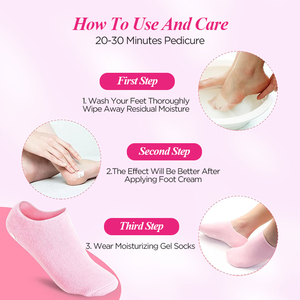 Calzini in Gel di Silicone Riutilizzabili Anti-Screpolature e Idratanti per la Cura dei Piedi Femminili, per <span class=keywords><strong>Talloni</strong></span> Screpolati - Product Image 6