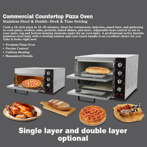 Oven Pizza listrik 2 dek, dengan Oven Pizza roti komersial Batu - Product Image 4