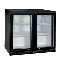 Réfrigérateur de bar commercial à 2 portes avec portes vitrées à charnières pour bar et restaurant