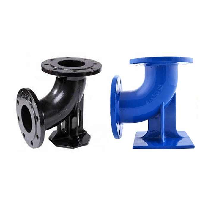 ISO2531 Ductile Iron Double Flanged Pipe Fitting 90 Degree DI Duckfoot Bend