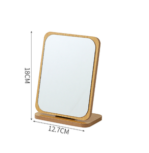 Basit ahşap dönen masaüstü makyaj aynası masaüstü öğrenci yurt katlanır soyunma ayna taşınabilir - Product Image 6