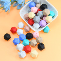 Perles de sécurité hexagonales en silicone de 14 mm, multicolores, à facettes, en vrac, pour stylos DIY, bracelets, chaînes de sucettes, fabrication artisanale, marque QC, lot en vrac