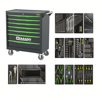 Ensemble d'outils de réparation automobile Fasano Tools 124V/AS257 avec armoire à roulettes et kit mécanique complet pour l'entretien des véhicules