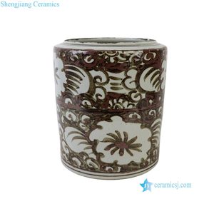 RZSX172-A-B Vaso da Tavolo in Ceramica con Motivo Floreale Verde, Marrone e <span class=keywords><strong>Bianco</strong></span>, Portapenne - Product Image 6