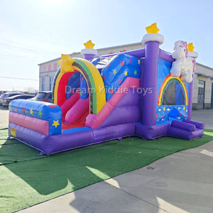Splendente stella sogno unicorno gonfiabile castello gonfiabile Combo casa di rimbalzo con scivolo bambini unicorno ponticelli gonfiabili per la vendita - Product Image 4