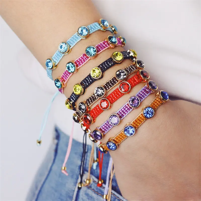 Fabrieksprijs Hot Selling Bohemian Miyuki Armband Rijst Kralen Kleurrijke Handgeweven Zirkoon Armband Voor Vrouwen