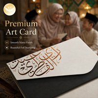 Hari Raya Eid Mubarak Grußkarte mit 2 Stück Geldumschlägen Set, Roségold-Folie Muslimische Ramadan Duit Raya Bargeld-Geschenkpaket-Karte