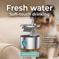 Fontaine à eau pour animaux de compagnie en acier inoxydable de 3,2 L avec niveau d'eau visible, débit circulant, distributeur d'eau automatique pour animaux domestiques