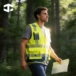 Chaleco de Seguridad JIADE Serie WorkPro para Hombre, Alta Visibilidad, Poliéster Transpirable, Reflectante, Fluorescente, Tallas Grandes - Product Image 1