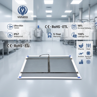 Panneau lumineux LED industriel pour salle blanche 600x600mm 56W 6000K IP67 étanche en alliage d'aluminium pour laboratoire, hôpital, qualité pharmaceutique