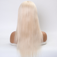 Perruques en dentelle suisse HD à nœuds simples invisibles, prêtes à être expédiées, en cheveux Remy européens, sans nœuds, couleur blond platine, pour salon de coiffure