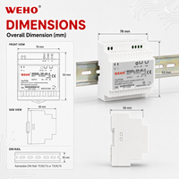 Fuente de Alimentación Ultrafina para Riel DIN Serie DR de 60W 5V 12V 15V 24V con Salida Única para Control de Acceso y Monitoreo de Seguridad
