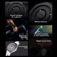 FOXBOX-Reloj de cuarzo de moda para hombre, reloj de silicona con superficie sin Espejo, puntero de desplazamiento creativo, relojes impermeables para hombre