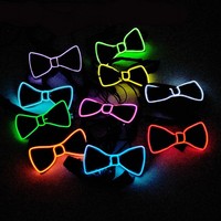 Bar Serveur EL Light up LED Noeuds Papillon Personnalisé Clignotant LED Cravate Néon pour Hommes Club Fête Mariage