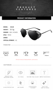 Double Bridge Metal SteamPunk Oval Sunglasses Metal Sun Glasses for Men Women Fashion Stylish <b>Eyewear</b> - Product Image 4