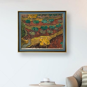 Vincent Van gogh's Olive Trees On A Slope in phong cảnh ấn tượng trên vải với Khung in kỹ thuật số thân thiện với môi trường - Product Image 3