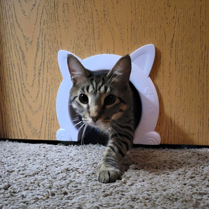 ประตูแมวสำหรับประตูภายใน กล่องทรายสัตว์เลี้ยงแบบซ่อน ประตูสัตว์เลี้ยง ประตูแมว สีดำ/ขาว - Product Image 1