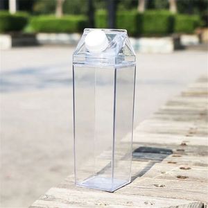 Custom Logo 500Ml 1000Ml Transparent Plastic <b>Clear</b> Milk Carton <b>Water</b> <b>Bottle</b> - Product Image 1