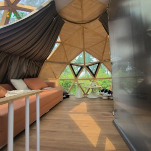 Starshine Luxe Verre Géodésique Structure en <span class=keywords><strong>Bois</strong></span> Dôme Hôtel Resort Tente Préfabriqué Star Capsule House - Product Image 6